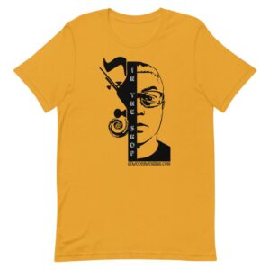 RK Woods "In the Shop" Half Face T-shirt - mustard yellow